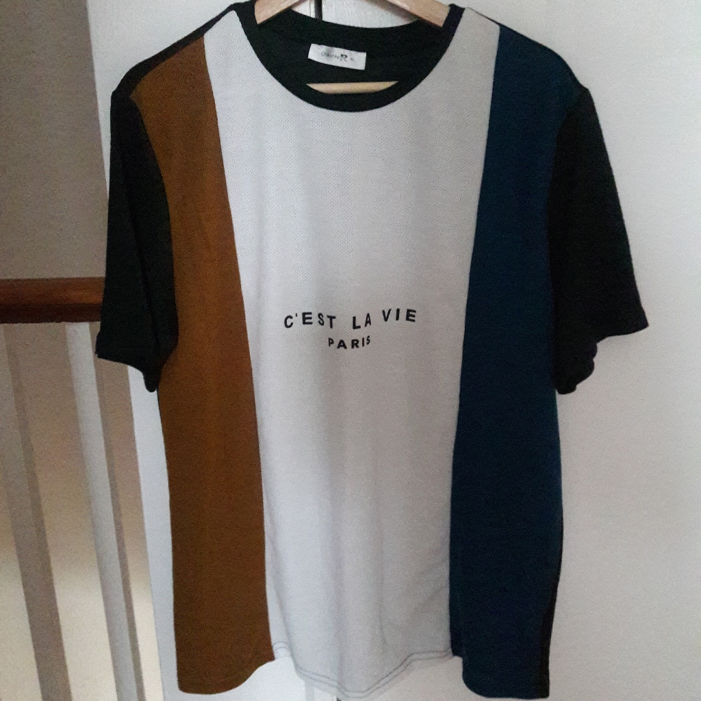 Mens Paris Tshirt Logo Cest La Vie Paris Unisex Multicor Sz Xl